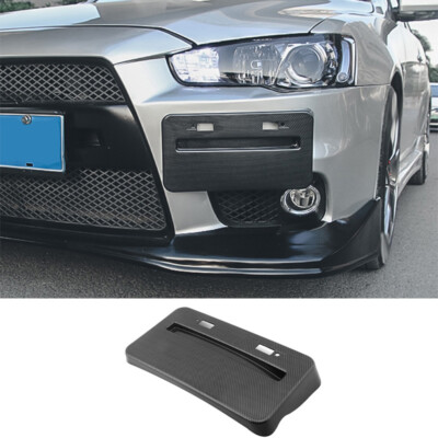 For Mitsubishi Lancer EVO 07-17 Carbon Fiber Bumper Tow Hook License Plate Frame