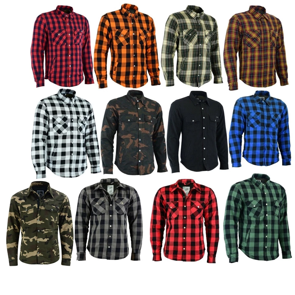 B:O:S Motorrad Hemd Aramid Herren Protektoren Biker Lumber Neu Mit Jacke Motorradjacke