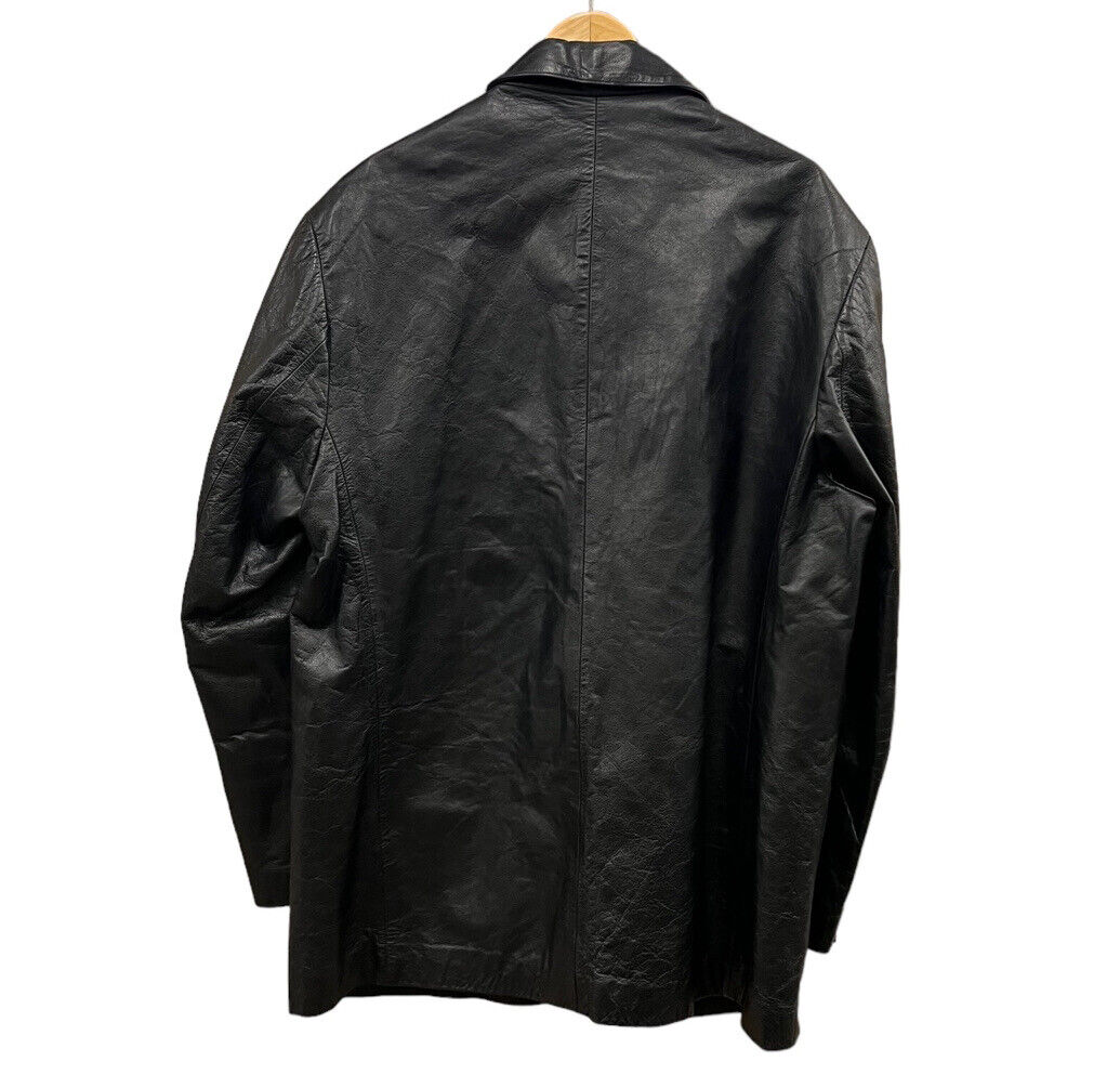 Vintage 90s 00s Gap Leather Jacket Black Trench Size XL Mens Vintage 90s 00s Gap Leather Jacket Black Trench Size XL Mens