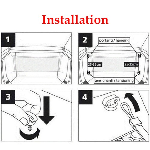 Cargo Net Mounting Hooks Trunk Hook Assembly Tie Down Screws Hanger Heavy Duty - Foto 8 di 9