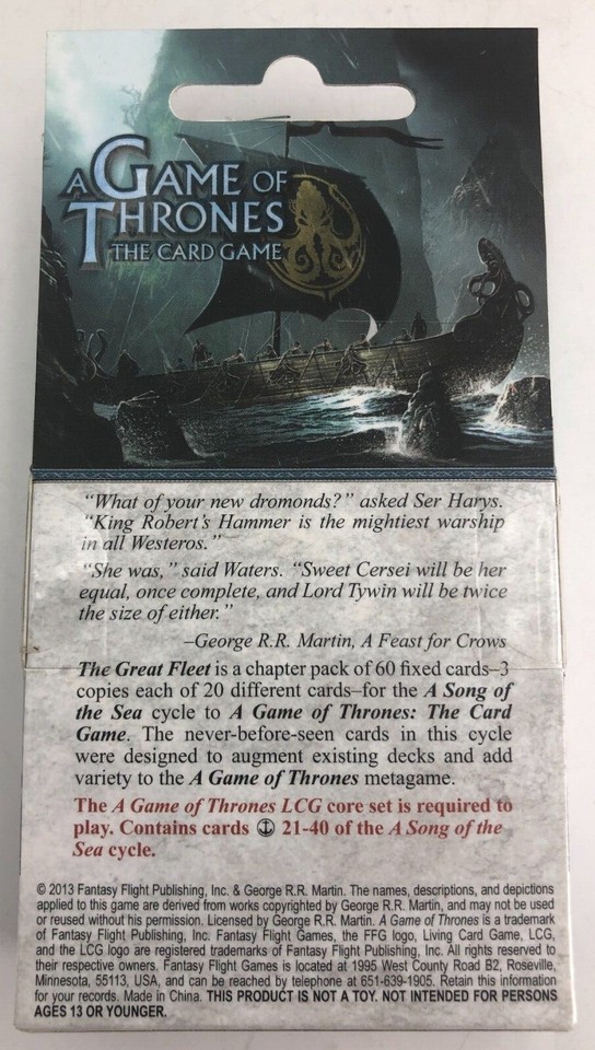 A Game Of Thrones LCG: The Great Fleet Chapter Pack – 60 Neue Karten
