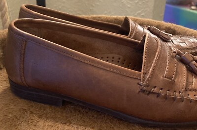 Oleg  Cassini Brown LeatherLoafers with Tassels size 10D‎ Oleg Cassini | Shoes | Mens Oleg Cassini Black Tassel  main image 3