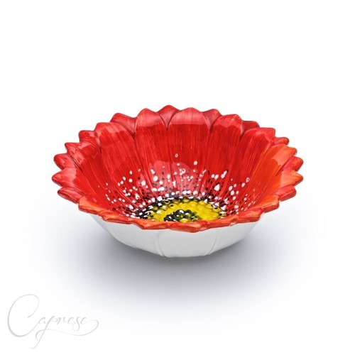 Bassano Céramique Coquetier Pavot 2D Motif 2,5 CM Haut D'Italie Neuf