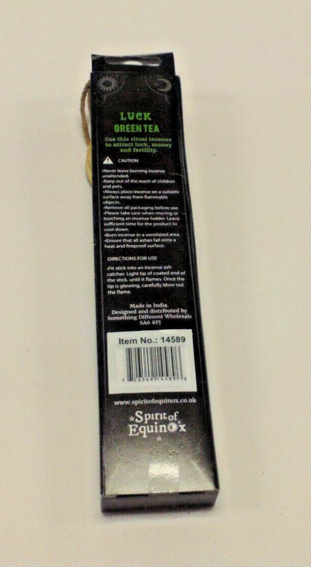 MAGIC SPELL RITUAL INCENSE STICKS "LUCK GREEN TEA" WITH HOLDER