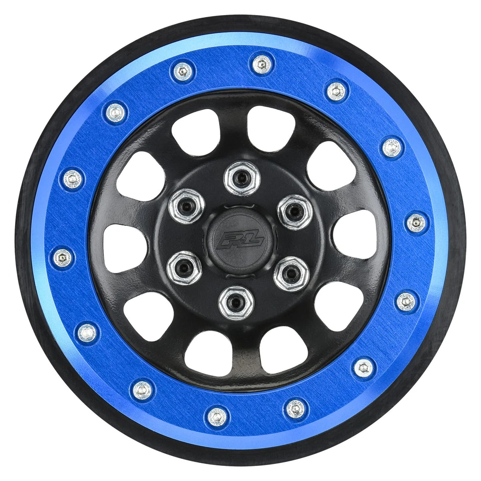 Pro-Line PRO283800 1/6 Steelies Stamped Steel 2.9" Dual SCX6 Wheels Blue/Black - Image 2 of 4