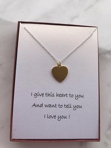 Authentic Gold Plated Love Heart Pendant With Inspirational Poem