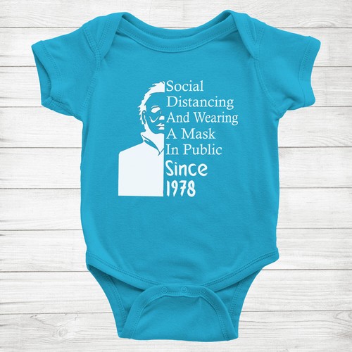 Baby Bodysuit Romper Clothes gift Funny Halloween Social Distancing Since 1978 - Picture 12 of 15