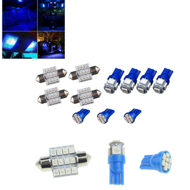 11x Blue LED License Bulb Interior Light Package Set For Jeep Wrangler JK 07-15