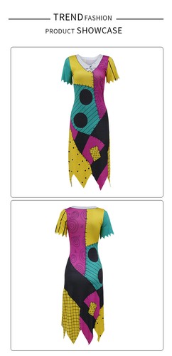 The Nightmare Before Christmas Cosplay Sally Costume Women Dress Jumpsuit Pants - Picture 4 of 25
