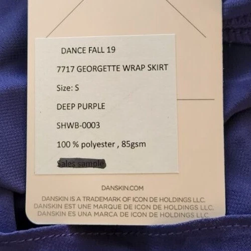 Falda envolvente Georgette púrpura profundo talla pequeña (4-6) Danskin para niñas nueva con etiquetas Foto 4 de 4