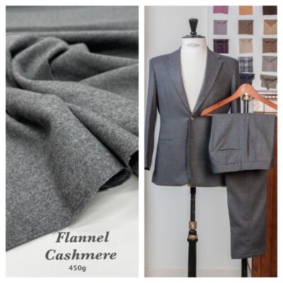 Loro Piana GREY 100% CASHMERE WOOL Fabric Luxury Coating Loro Piana GREY 100% CASHMERE WOOL Fabric Luxury Coating