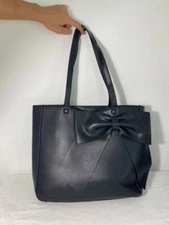 Karl Lagerfeld Paris CLEMENCE Black Bow Tote Bag, Roomy