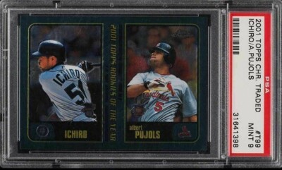 2001 Topps Traded Chrome イチロー/プーホールズ RC 💥 Ichiro & Albert Pujols 2001 Topps Chrome Traded #T99 RC PSA 9