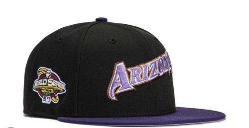 New Era 59Fifty Arizona Diamondbacks 2001 World Series Patch Jersey Hat Sz 7 - Picture 2 of 5