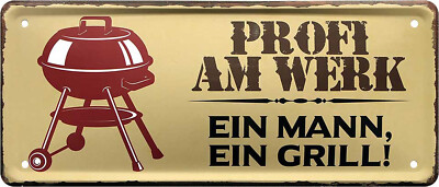 Meine Regeln – Vintage Blechschild Mit Witzigem Grill-Spruch, 20x30 Cm, Metallschild Für Garten, Terrasse Oder Balkon