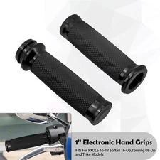 1" Black Hand Grips Electronic Throttle Handlebar Grip For Harley Road King FLHR