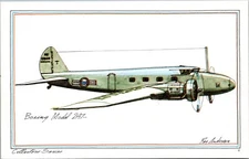 Boeing Model 247 - 1973 Aviation Postcard- Roy Anderson Art - United Airlines