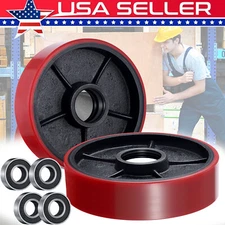 Pallet Jack Lift Truck Steering Wheels Replacement Rear Wheels 7" x 2" +Bearings