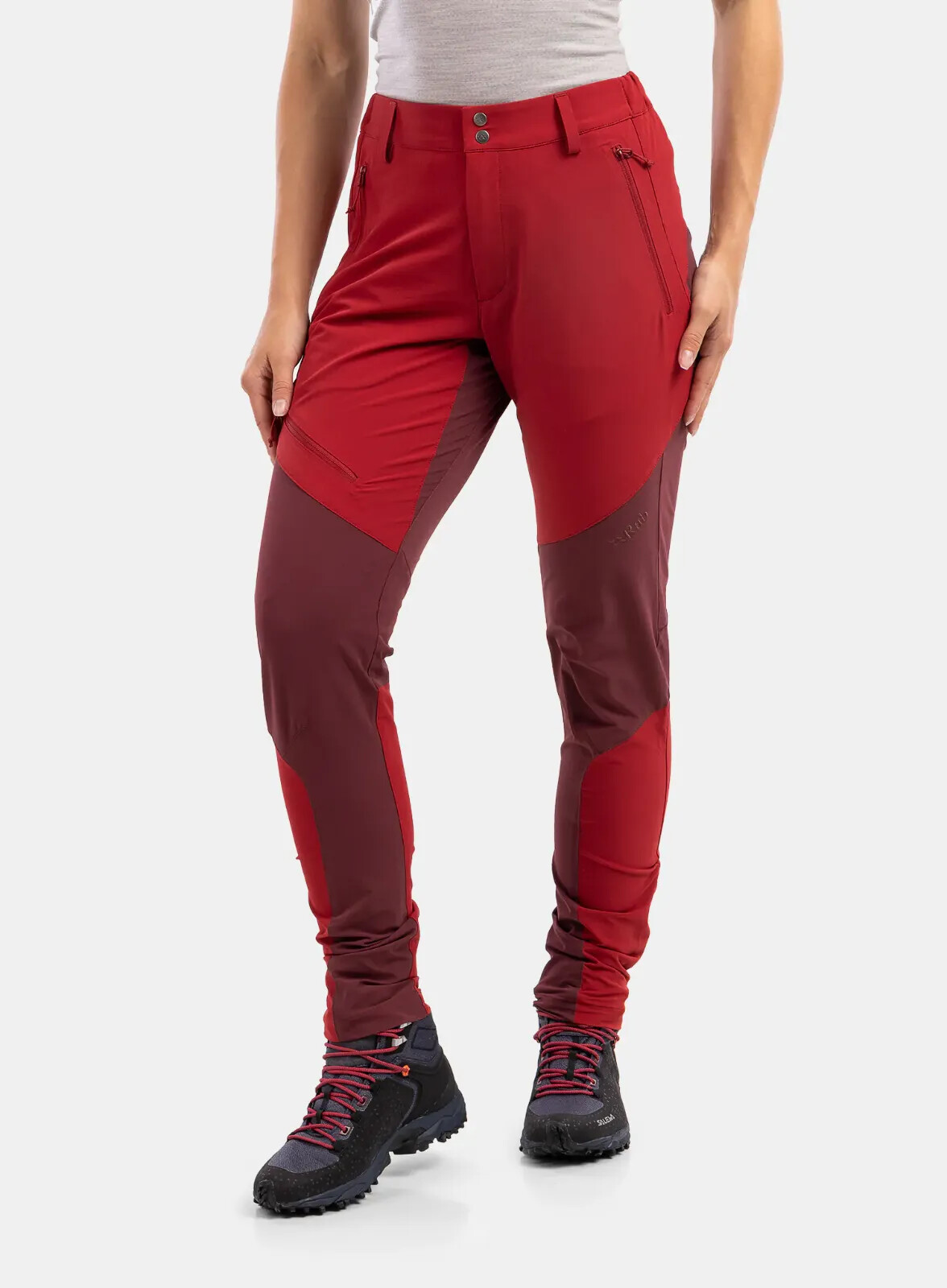 Pantalones de montaña con torque para mujer RAB (brezo carmesí/profundo)
