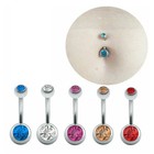 10x Bulk Set 316L Titanium Belly Bar Navel Surgical Steel Button Body Piercing