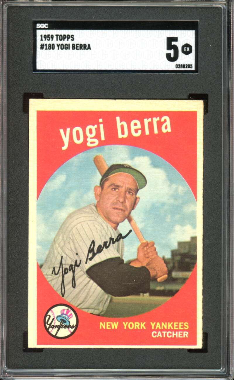 1959 Topps #180 Yogi Berra Yankees HOF SGC 5 EX