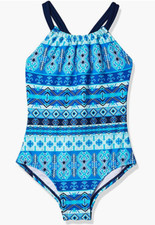 Kanu Surf Girls Swimsuit Jasmine Halter One Piece Multicolor Size 6 00944