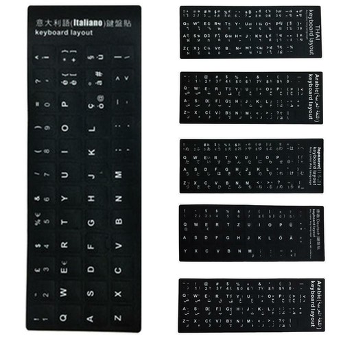 Black&White Standard Keyboard Stickers For German/English/Spanish Choose W1G6 - Picture 9 of 20