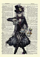 Undertaker Black Butler Dictionary Art Print Anime Poster Kuroshitsuji Picture 