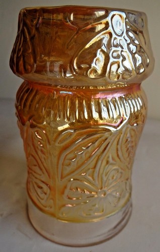 Vintage Carnival Glass Tumblers Fantasy Flower Jain Glass Works India Rare #53 F - Picture 4 of 5