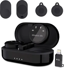 2 in 1 Wireless Lavalier Microphone for iPhone/Android, With magnetic snap