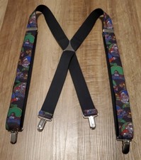 Pelican USA Clip-On Suspenders Santa Christmas Black Blue Ugly Xmas Costume READ