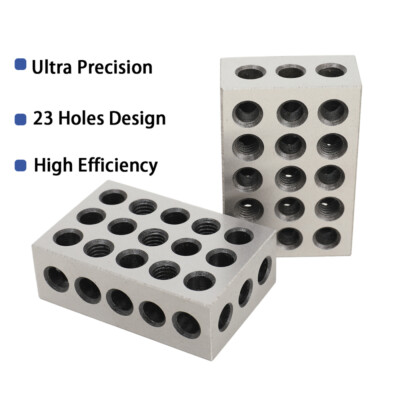 2-teilig Parallel Blöcke Set Metrisch 0.0001 Präzision 1-2-3-Blocksatz 23-Löcher