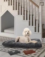 OhGeni Comfort Fluffy Dog Bed with Removable Washable Cover & Waterproof Lining