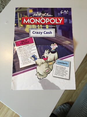 MONOPOLY CRAZY CASH RULES ANLEITUNGSHEFT ERSATZTEILE