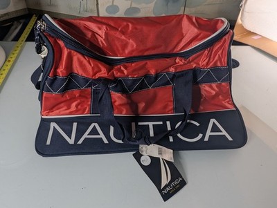 Nautica Dockside 22'' Duffel Bag Navy Blue Red White Gym Travel Weekender NWT