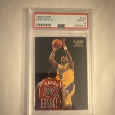 1996-97 Fleer Kobe Bryant Rookie Card #203 Lakers PSA 8 Base Set
