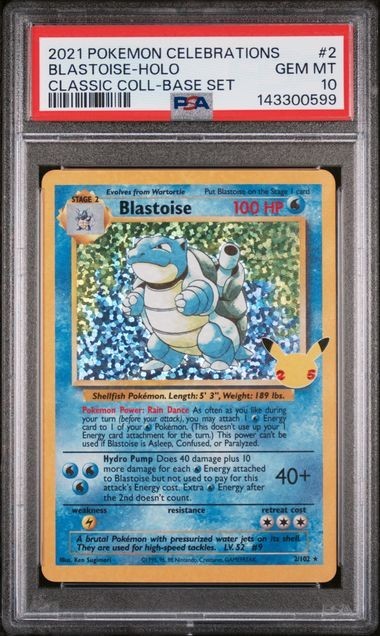 Blastoise PSA 10 Celebrations Classic Collection 2/102 Holo Base Set Pokemon