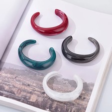 Resin Cuff Bracelet Wide Acrylic Bangle Open Wrist Geometric Bohemian Women