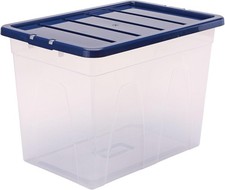 Plastic Storage Box with Lid BANKERS BOX 64L Storage Bin for Home Office, 3 Pack
