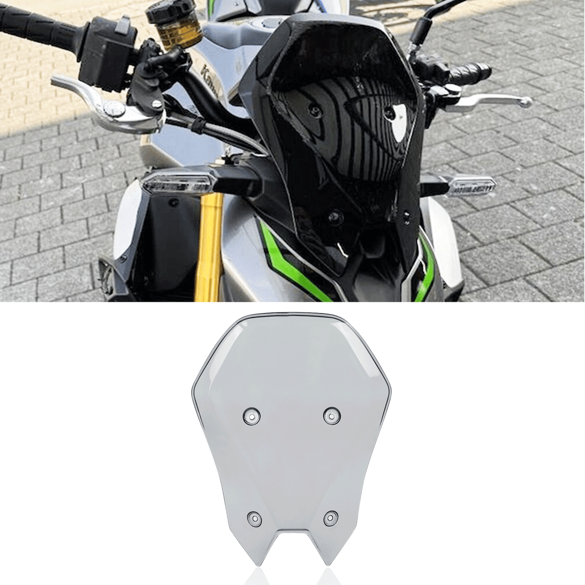 Large Tall Windscreen Screen Deflector Windshield For Kawasaki