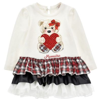 Monnalisa - Bear Dress 0001 Bia/Red 19D922 4001