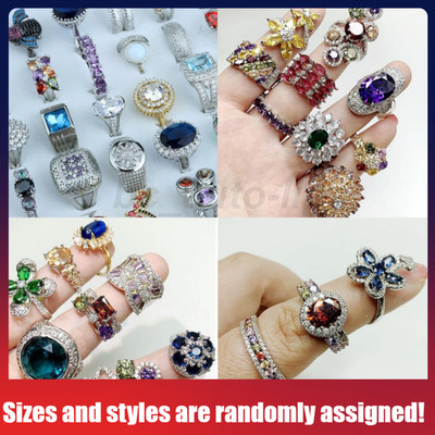 20-100x Wholesale Colored Zircon Rings Bulk Rings Jewelry Mixed Sizes