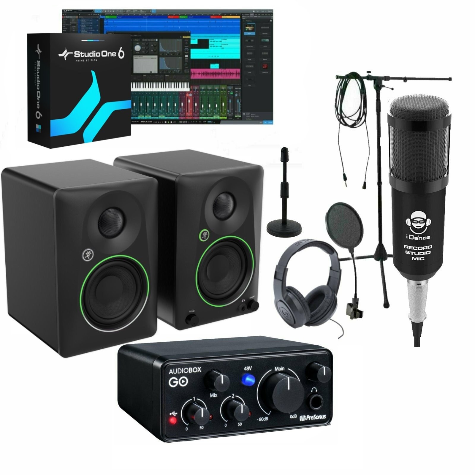 Home Studio Recording Studio One Prime Bundle Software Mackie AudioBox Go