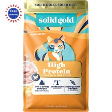 Dry Cat Food 12LB Solid Gold High Protein Grain Free Chicken Probiotics Fiber 5.42 per pound