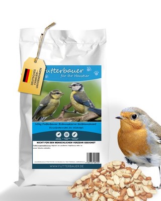 Futterbauer 10 kg Erdnusskerne Erdnüsse teilblanchiert Vogelfutter Ganzjahresvog