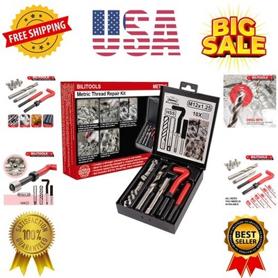 M12x1.25 Thread Repair Kit, HSS Drill Helicoil Repair Kit Metric