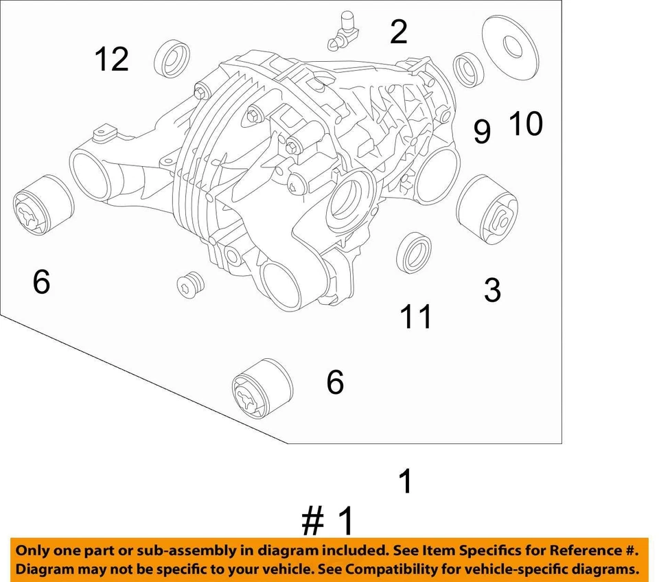 Carrier Rear 4.8L Without Turbo Engine Fits 10-16 PORSCHE PANAMERA 747697 - Image 3 of 4
