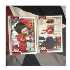 Topps 2025 Series 1 MLB Cincinnati Reds Mascots Rosie Red M-6 Mr. Red M-7