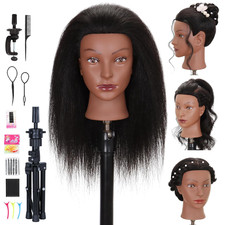 Mannequin Head with 100 Real Human Hair Cosmetology Training Doll Head