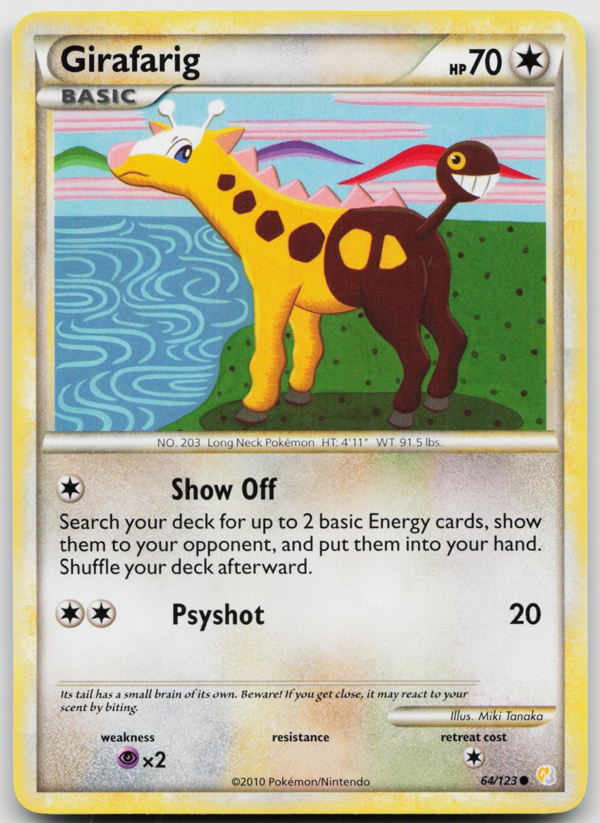 Girafarig 64/123 Pokemon HeartGold & SoulSilver Common NM